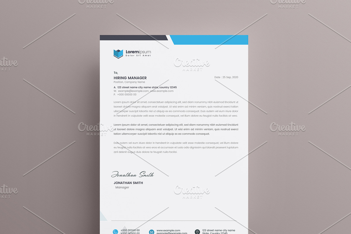 Clean Letterhead, a Stationery Template by Cristal Pioneer (Photo 2 of 5)
