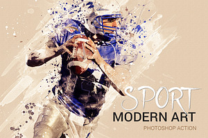 Sport Modern Art Photoshop Action, an Action Add-On by SlideSalad