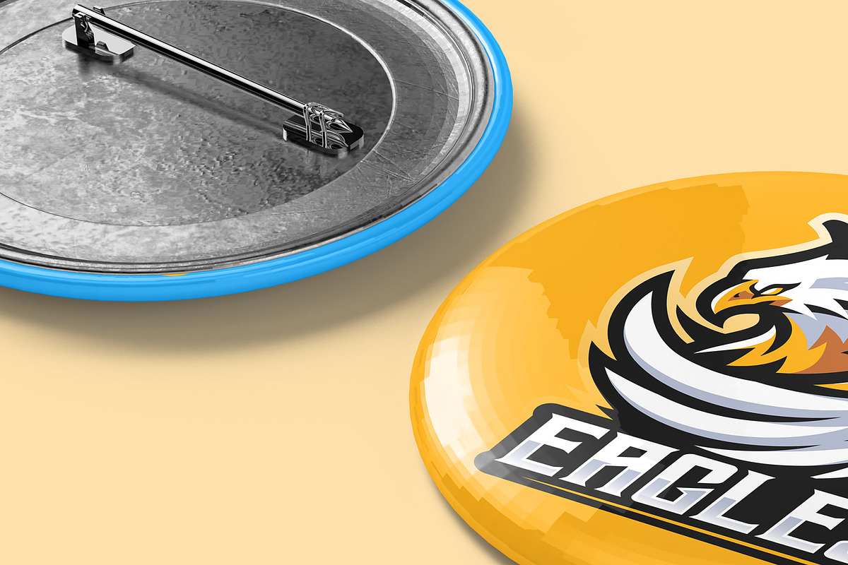 Pin Button Mockup - 8 Views, an Advertising Mockup by Illusiongraphic (Photo 20 of 23)