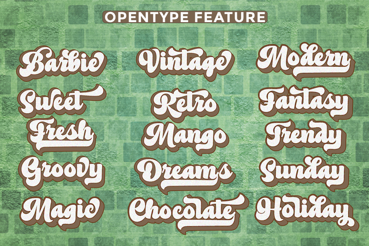 Binter -Retro Font, a Script Font by Romiecreative (Photo 2 of 7)