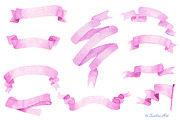 Watercolor Ribbons & Banners (Set 1), an Object Graphic by Sunshine Art Shop (Thumbnail 2 of 5)