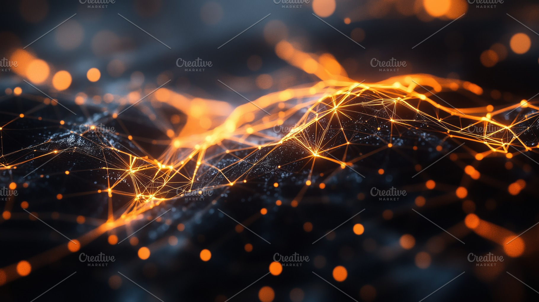 An abstract representation of a network of glowing lines and dots, creating a d, an Industrial Photo by Textures & Backgrounds
