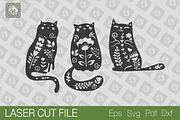 Cute Cats. Home decor. SVG Laser cut, a Templates & Theme by Lerina Art (Thumbnail 2 of 2)