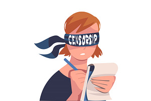 Prohibition of Independent Media, a Person Illustration by TopVectors