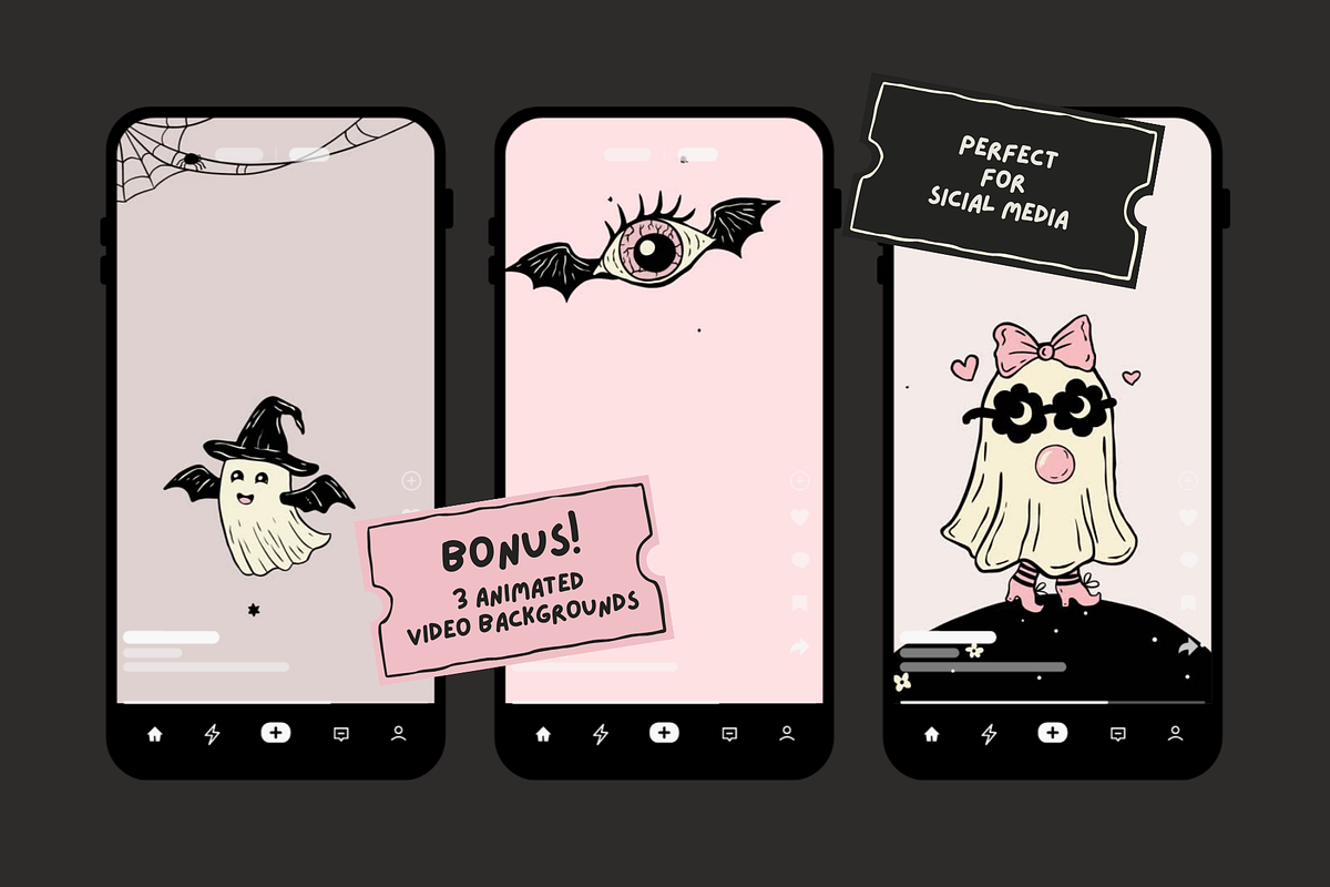 Retro Halloween Bundle Cute & Spooky, a Seasonal Illustration by Red Ink (Photo 6 of 8)