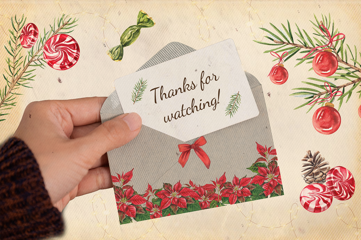 Christmas Treats & Decor watercolor, a Decorative Illustration by Nastya Che (Photo 11 of 11)