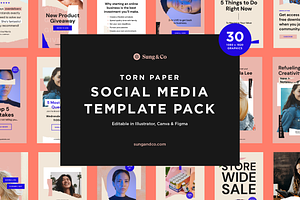 Torn Paper Social Media Templates