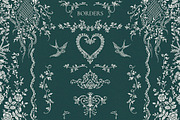 Ivory Lace Vintage Wedding Frames, a Decorative Illustration by Ekaproeka (Thumbnail 3 of 9)