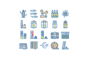 Bullet Ammunition set Icons hand, an Object Illustration by pikepicture