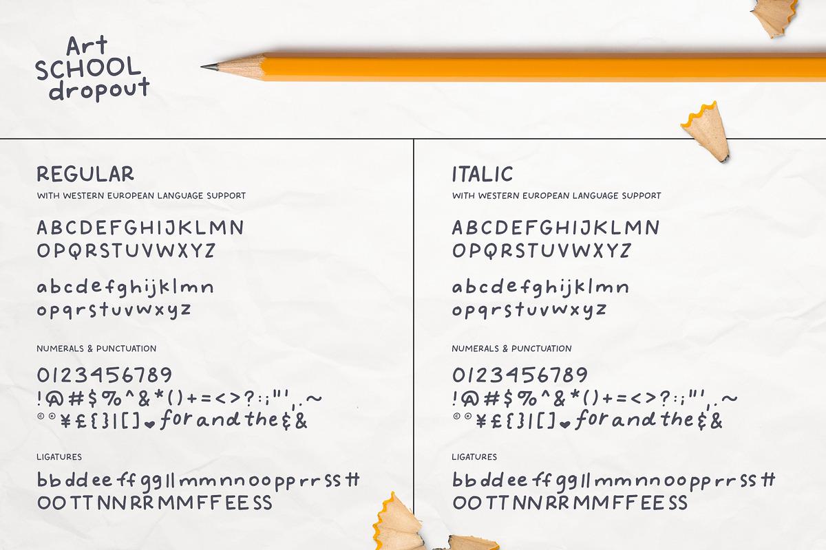 Art School Dropout + Doodles, a Handwritten Font by Callie Rian & Co. (Photo 8 of 11)