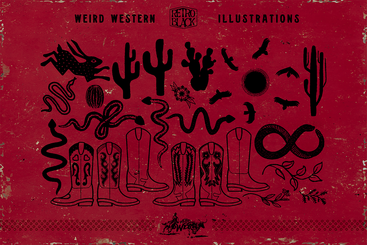320 Western Icons and Illustrations, an Object Graphic by Retro Black ...