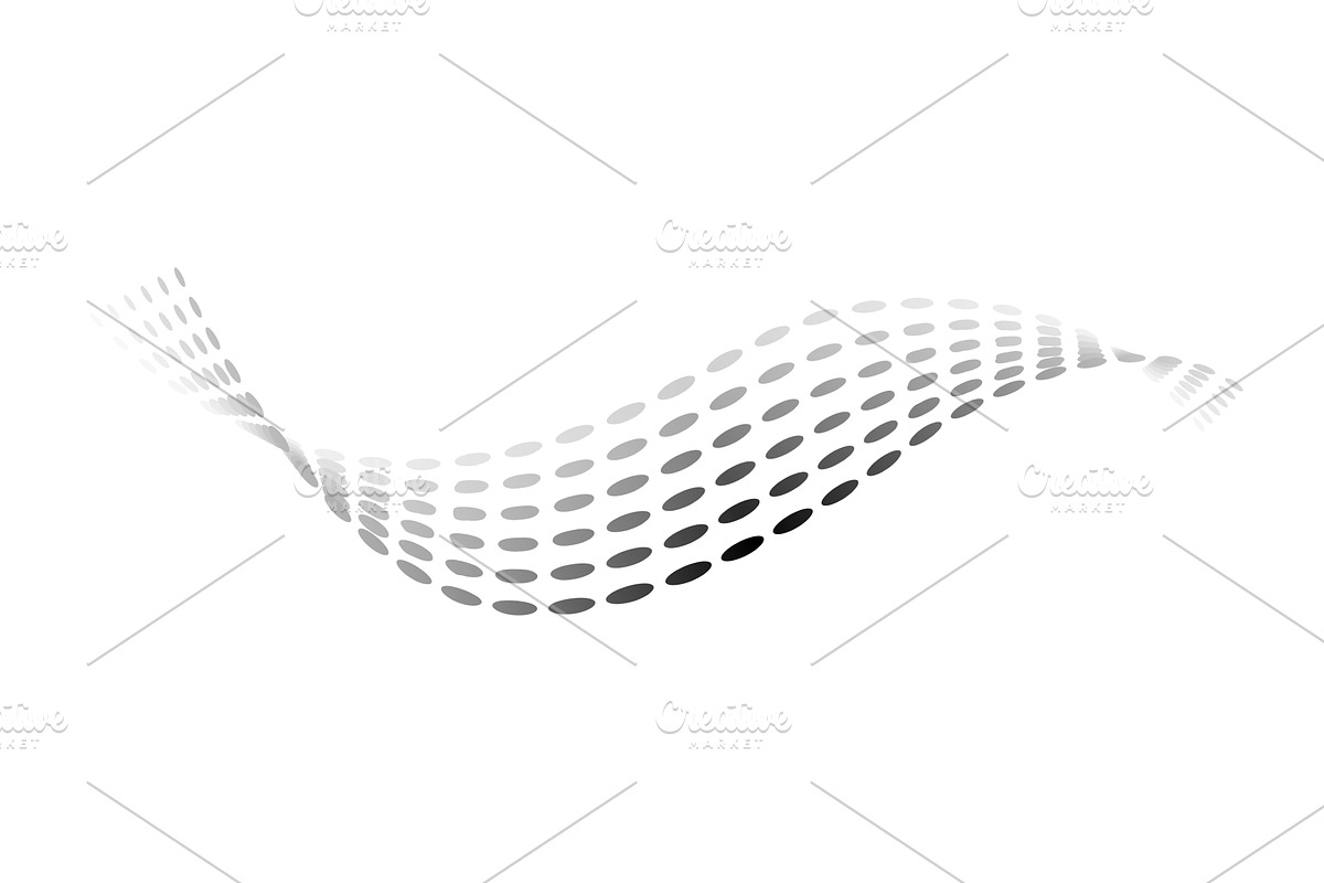 Dotted halftone waves. Flowing, an Illustration by Things for designers