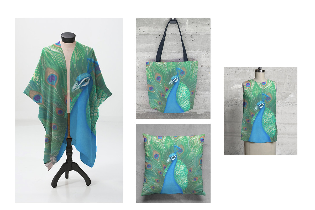 Watercolor Peacock Clipart Images, an Illustration by Whimseez (Photo 4 of 4)