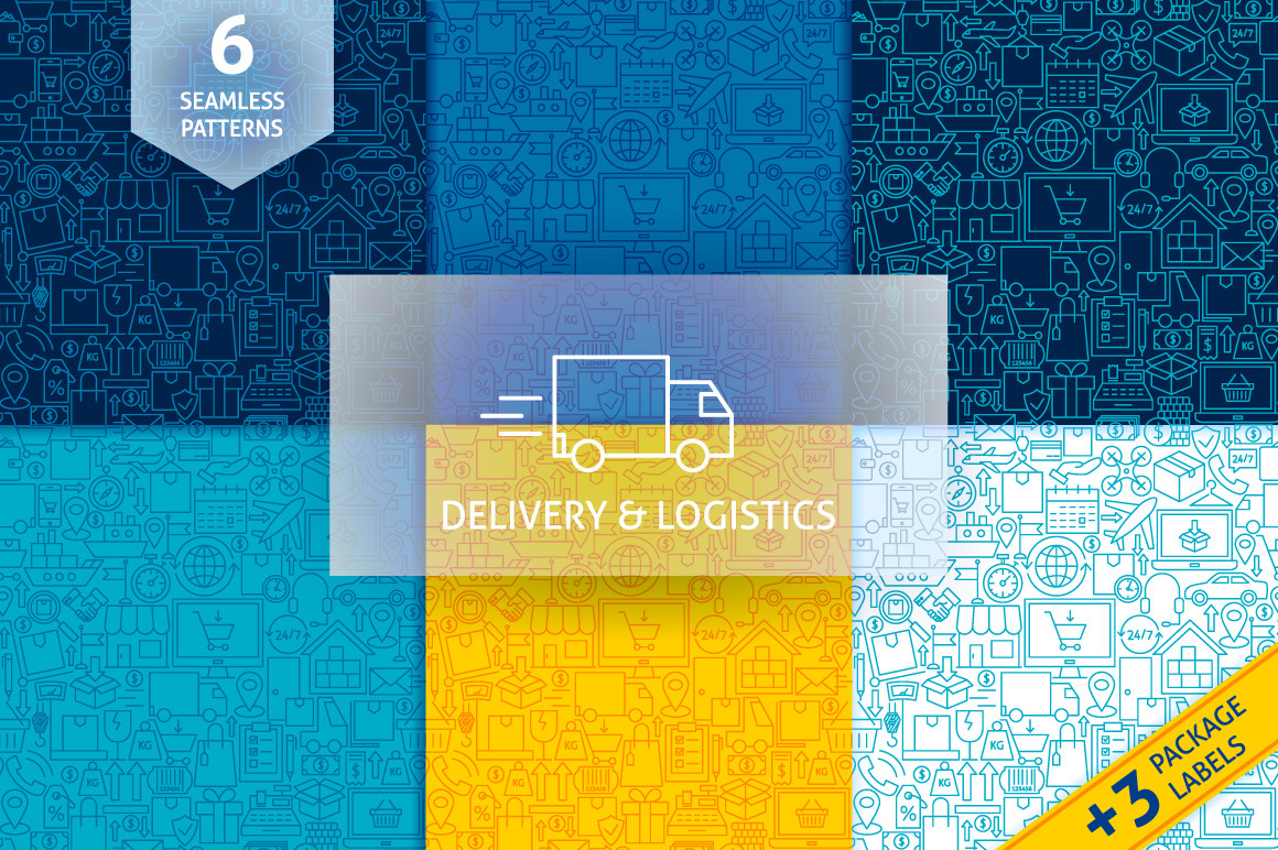 Delivery Logistics Line Patterns, a Transportation Illustration by Anna ...