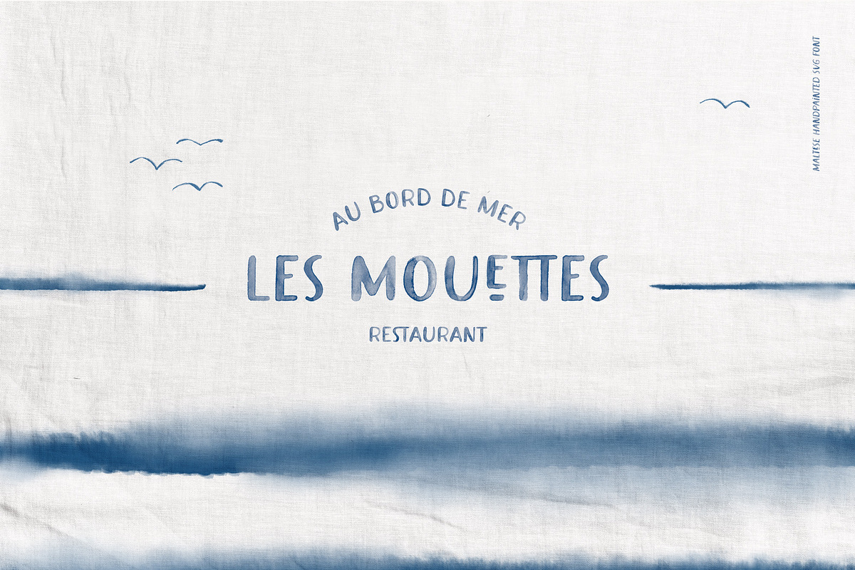 Maltese SVG Watercolor Font preview 8