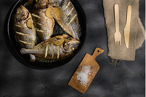A platter showcasing dorado fish, a Food & Drink Photo by darksoul72