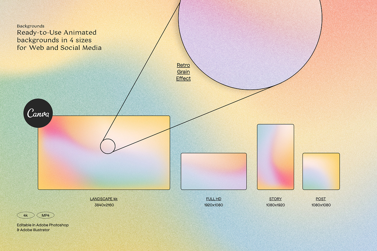 IRID - Animated Gradients Background, a Social Media Template by Sparrow & Snow (Photo 3 of 19)