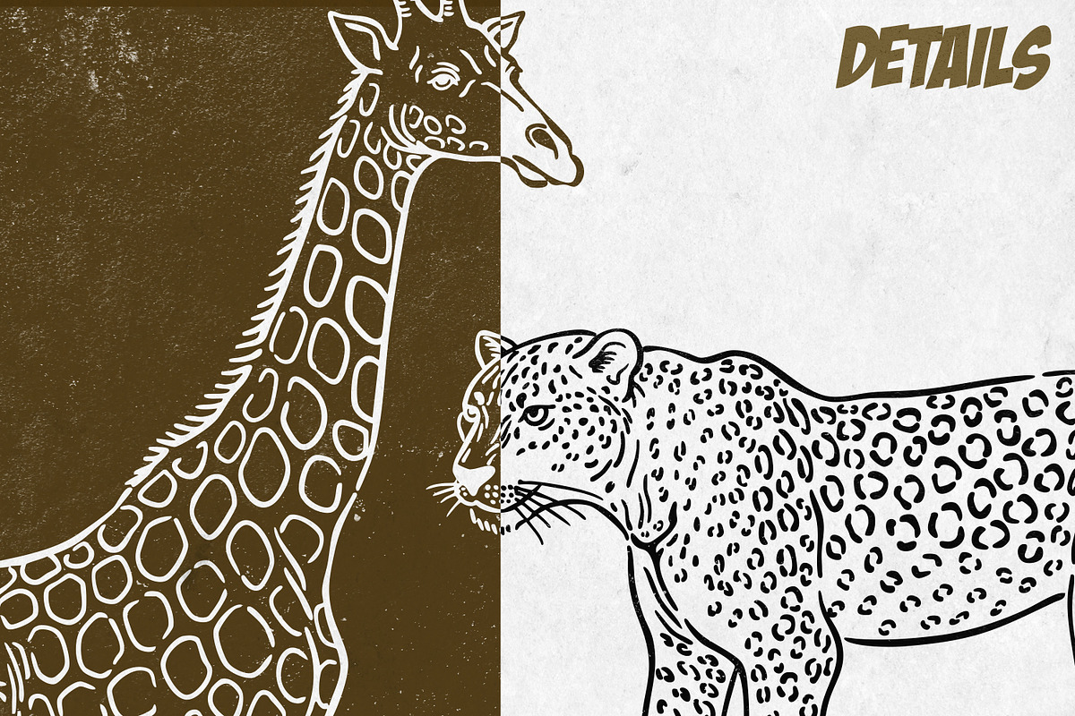 Wild Animals Line Art, an Animal Illustration by Tekuni (Photo 9 of 12)