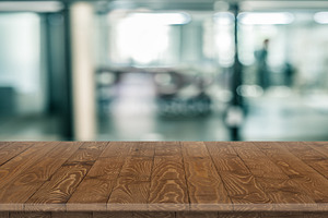 Empty Wooden Table Perspective For Product