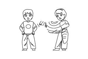 cute kid boy dressing up vector, a Person Illustration by pikepicture