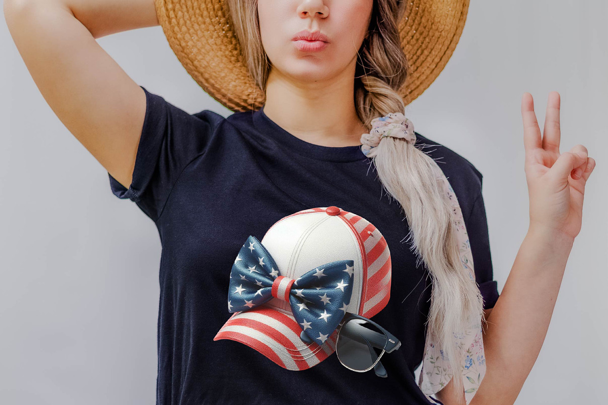 4th of July Bow Sublimation Clipart, an Illustration by SVGArt (Photo 5 of 8)