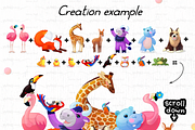 vector set Happy Animals, an Animal Illustration by WINDmade (Thumbnail 11 of 12)