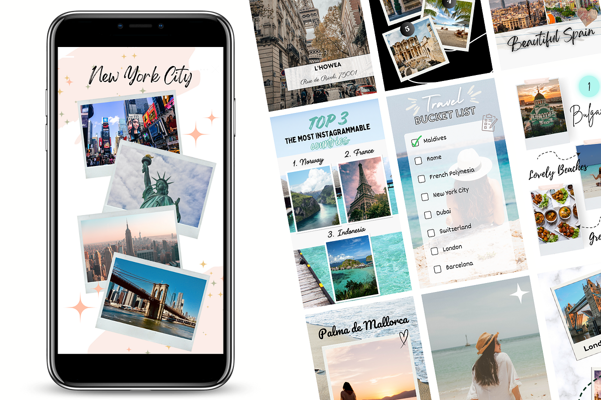 Travel Instagram Reels Templates, a Design Template by GraphiCarola (Photo 7 of 8)