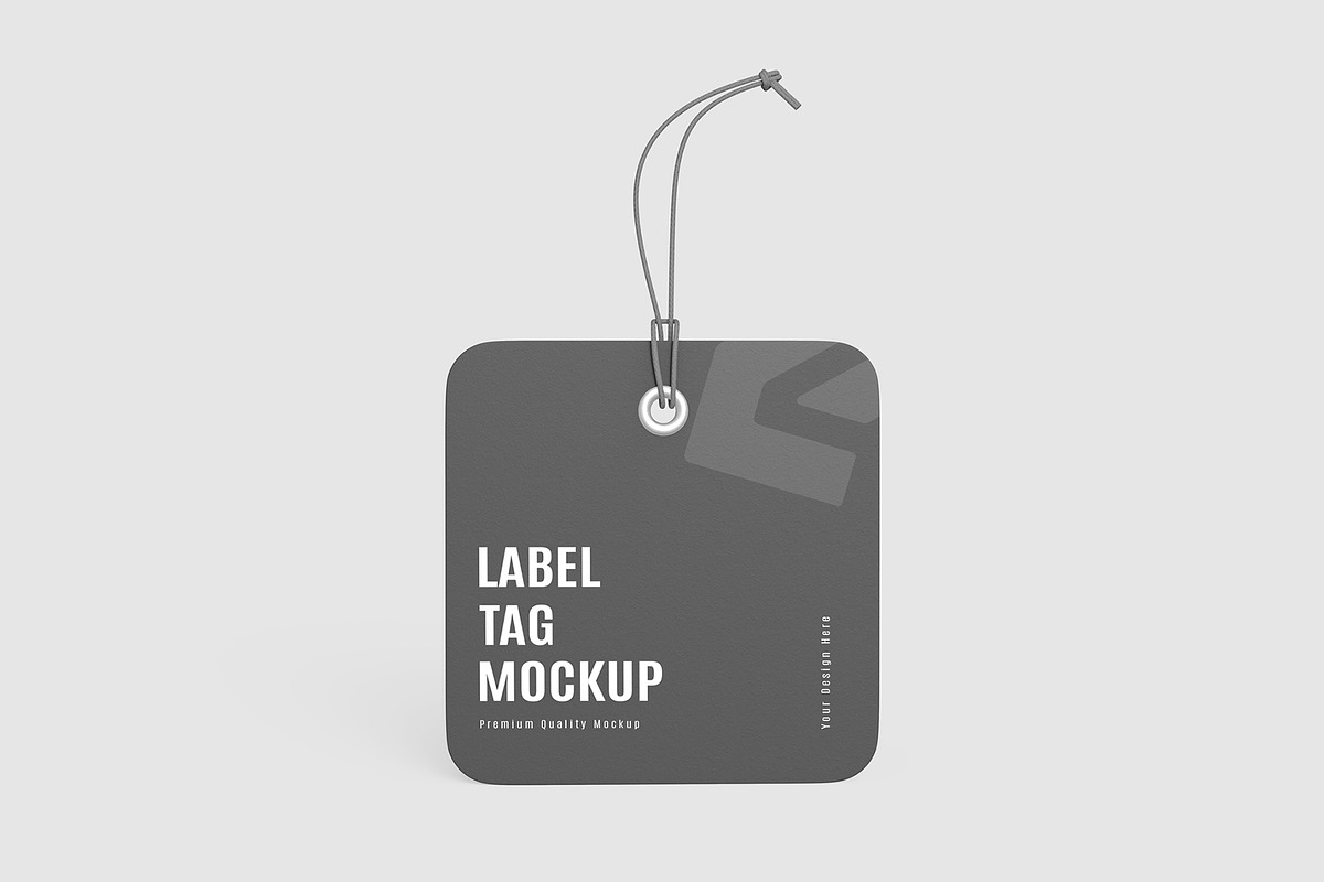 Square Label Tag Mockup