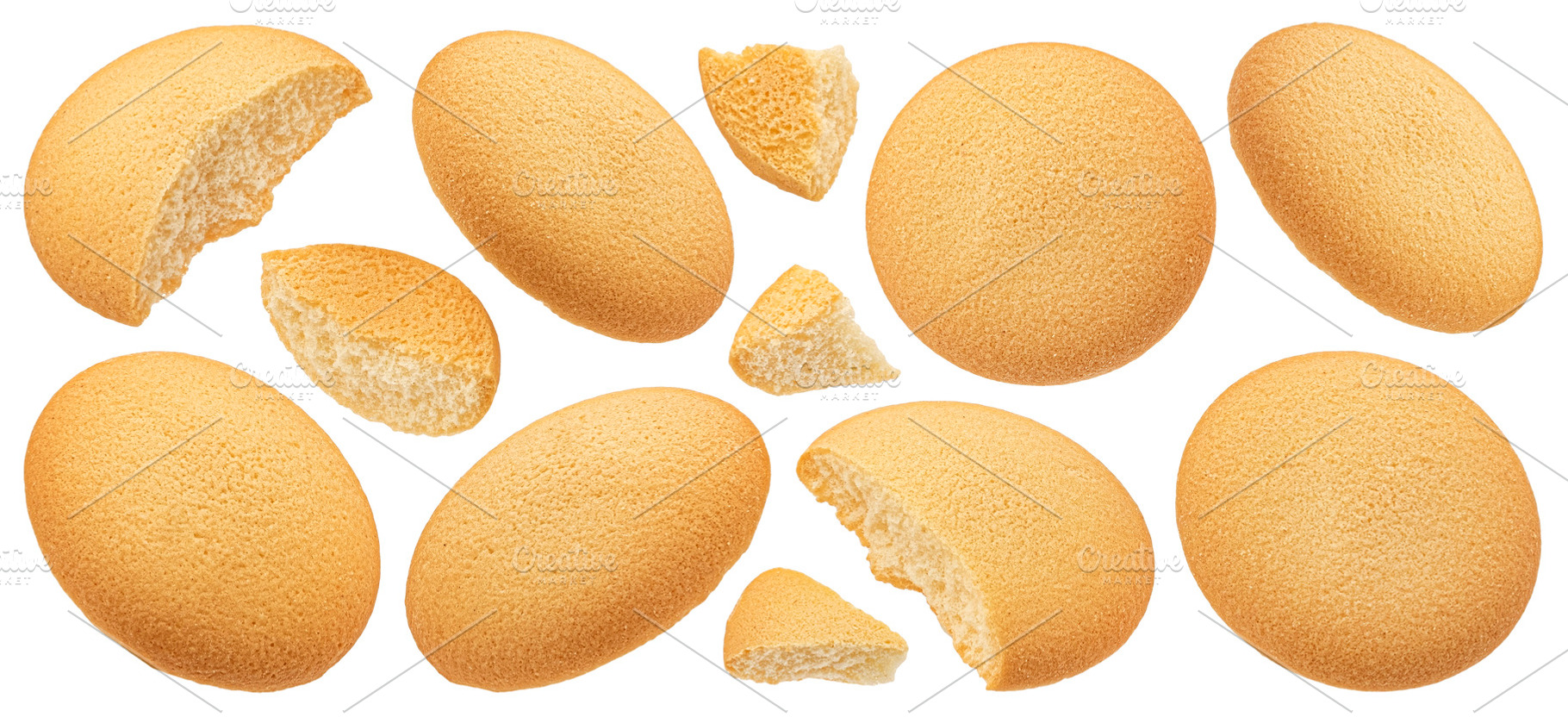 Falling sponge cakes, butter cookies, a Food & Drink Photo by Max Lashcheuski
