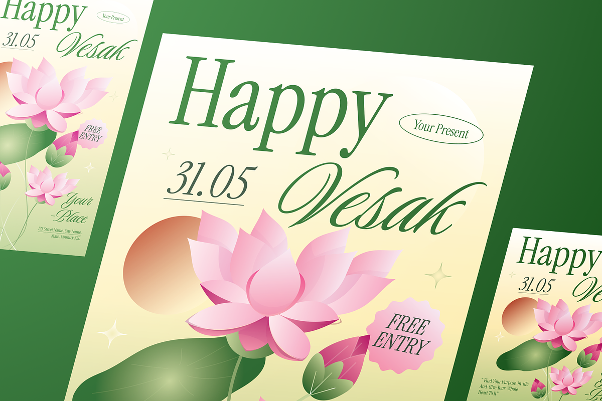 Vesak Day Flyer Set, a Flyer Template by Annora Studio (Photo 5 of 6)