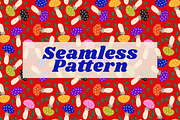 Autumn Pattern with Mushrooms, a Pattern Graphic by Art's and patterns (Thumbnail 1 of 3)