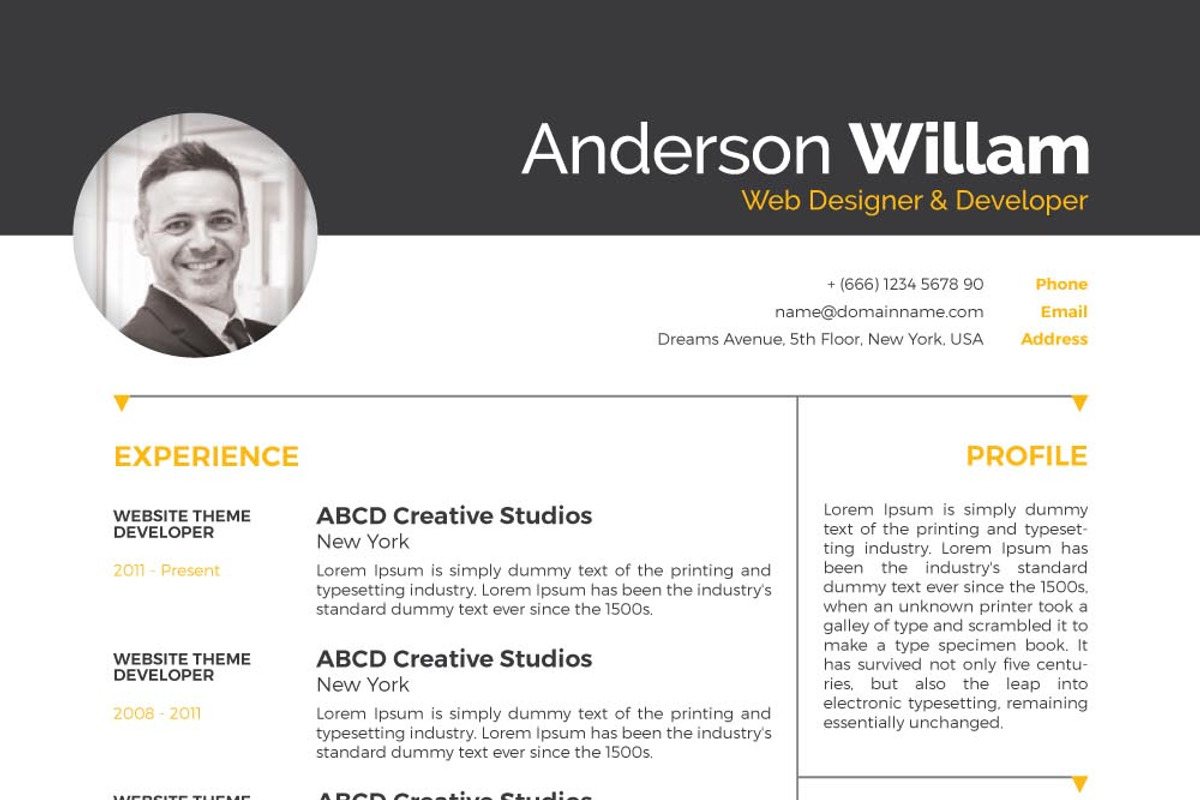 Resume CV with Word & PPT, a Resume Template by Design'sTRIBE (Photo 4 of 5)