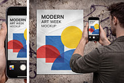 Urban Glued Poster Mockup Set, an Advertising Mockup by Country4k (Thumbnail 4 of 6)
