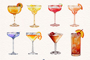 Watercolor Cocktails Illustration, a Food Illustration by ArtbyHien (Thumbnail 3 of 6)