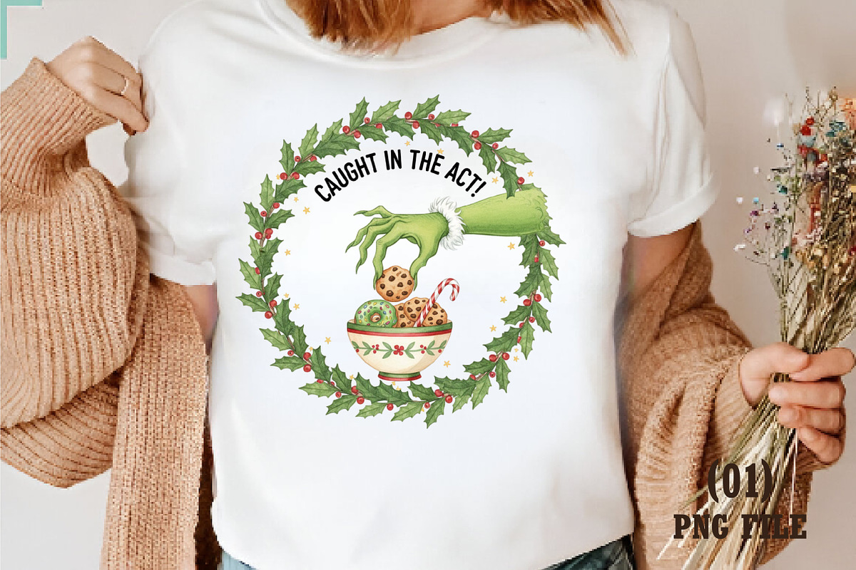 Christmas Grinch square coaster PNG, an Illustration by DreamArtGraphic (Photo 1 of 5)