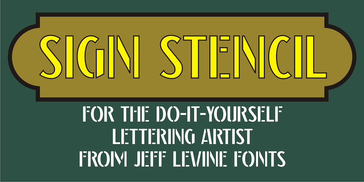 Sign Stencil JNL, a Serif Font by Jeff Levine Fonts