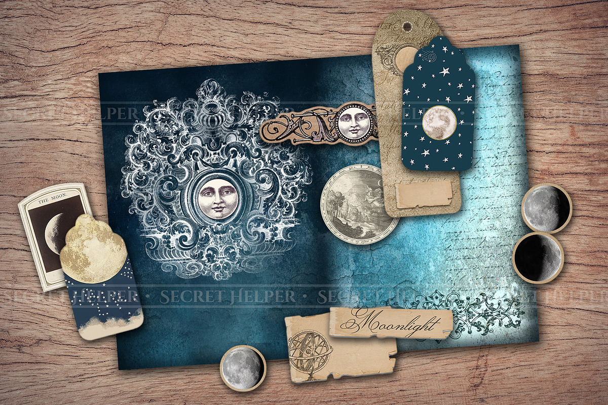 Moon Scrapbooking Kit, an Illustration by Secret Helper (Photo 7 of 8)