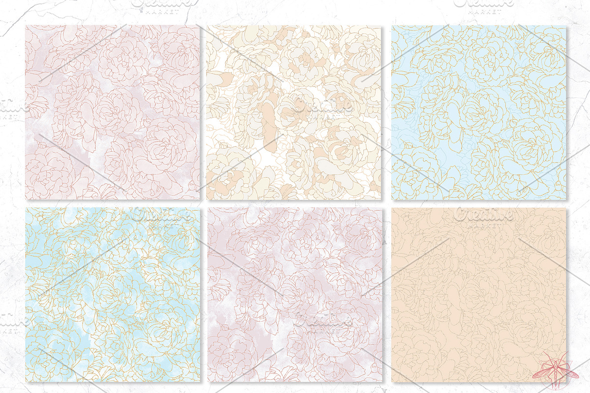 Misty Rose | Vector patterns, a Pattern Graphic by Tanya Vollar (Photo 8 of 10)