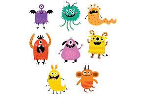 Funny Monsters Vector Set