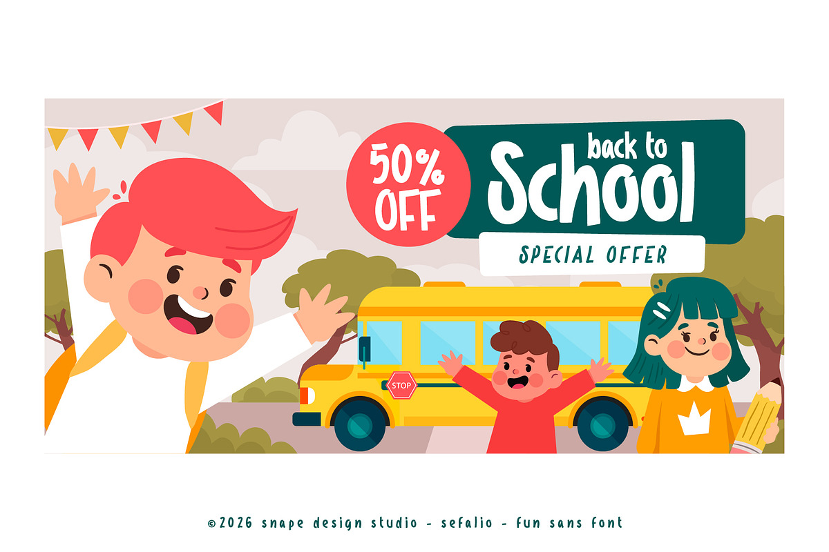 Sefalio - Fun Sans Font, a Sans Serif Font by Snape Design Studio (Photo 11 of 12)