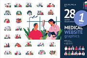 Part 1 Medical website illustrations, a Healthcare Illustration by Grivina's shop (Thumbnail 1 of 37)