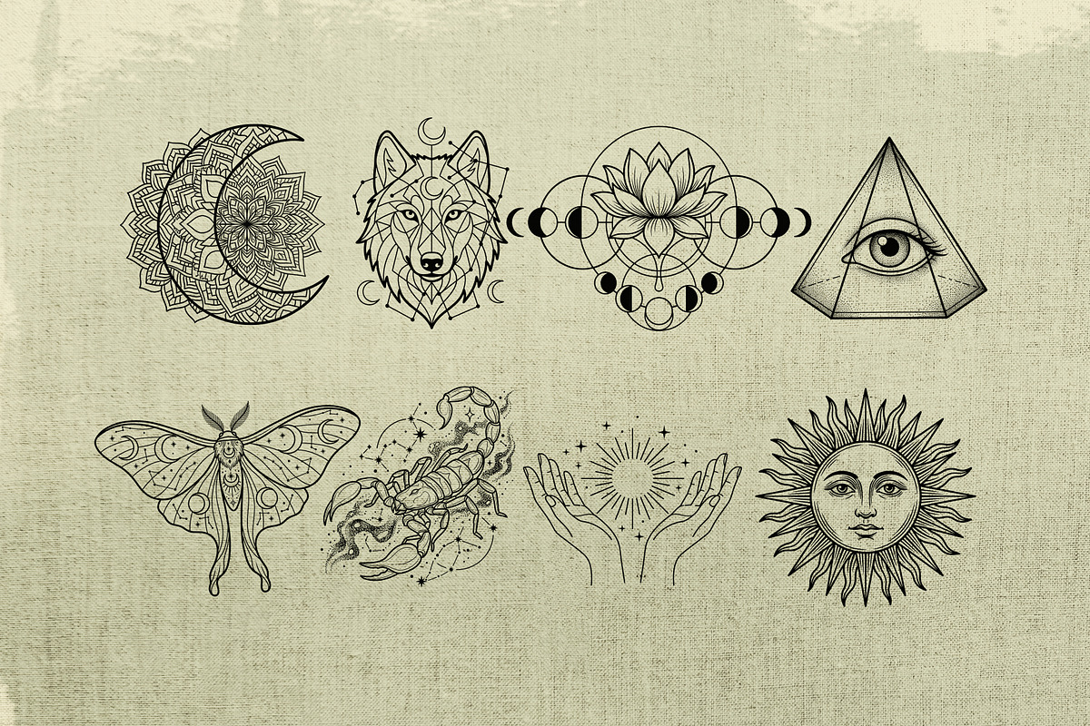 100+ Procreate Tattoo Stamp Brushes, a Brush Add-On by badrusblue (Photo 7 of 9)