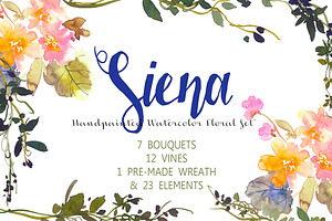 Siena - Handpainted Watercolor Flora