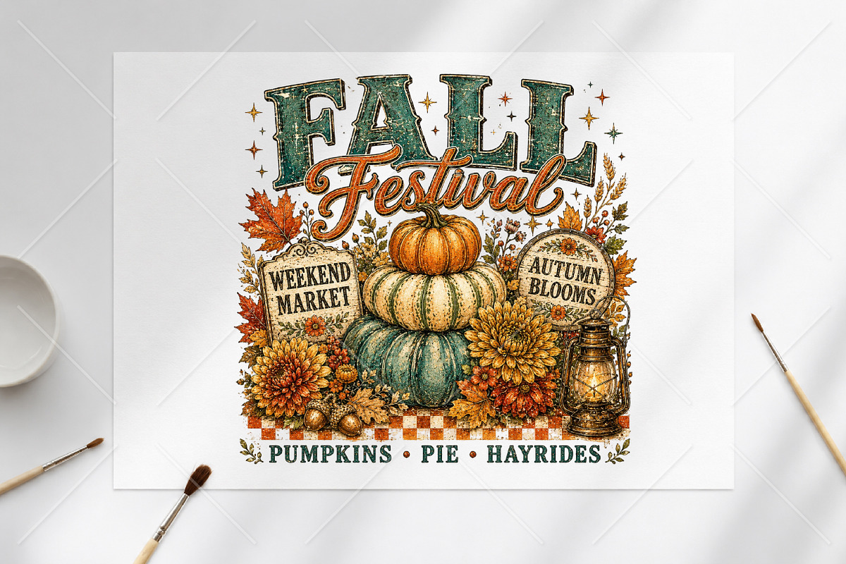 Retro Fall Pumpkin PNG Thanksgiving, a Seasonal Illustration by Canvas Craft (Photo 6 of 6)