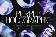 3D Purple Holographic Shapes, an Object Graphic by Design Studio (Thumbnail 1 of 3)
