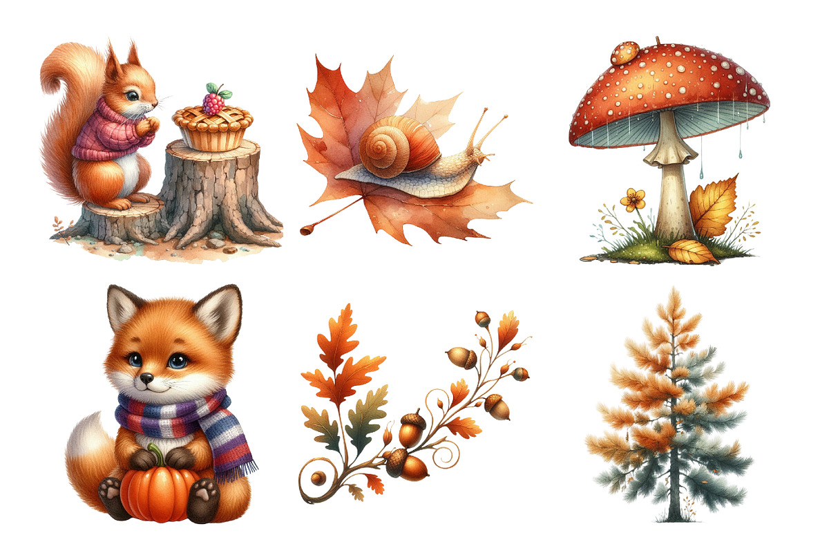 Autumn Fall Woodland Clipart, an Illustration by Daily.Designs (Photo 5 of 5)