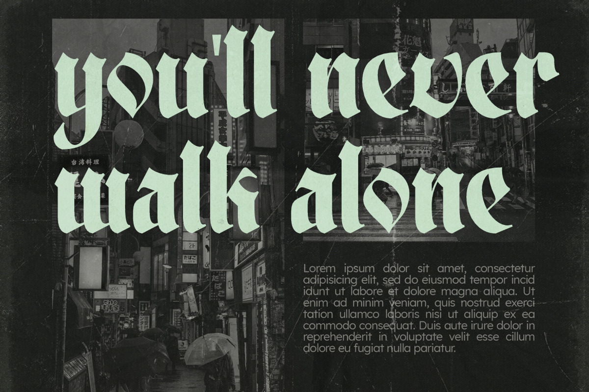 Dark North - Blackletter Font, a Blackletter Font by Burhan Afif (Photo 3 of 7)