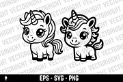 Adorable baby unicorn, an Animal Illustration by Vectorhight (Thumbnail 3 of 5)