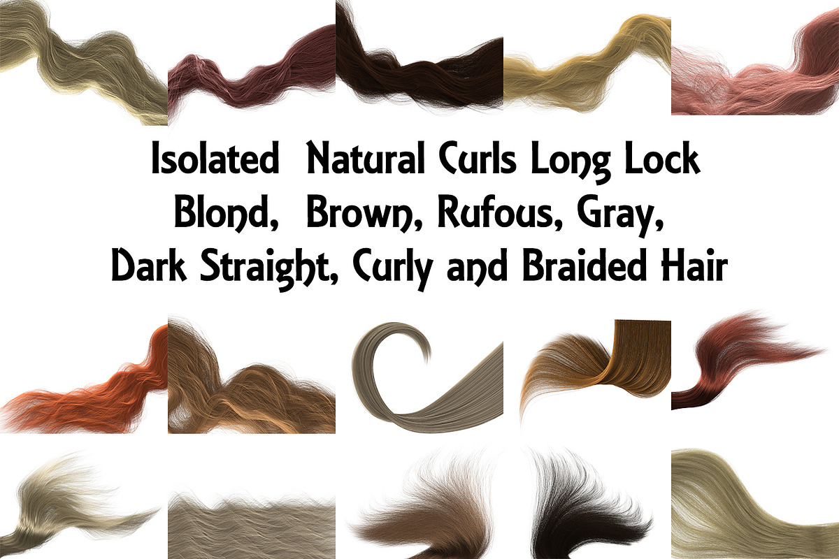 46 Wavy Hair on Transparent PNG Bund, an Object Graphic by Kseniya-Omega (Photo 2 of 5)
