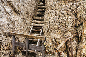 Dolomiti  old ww1 trench stock photo containing summer and badia